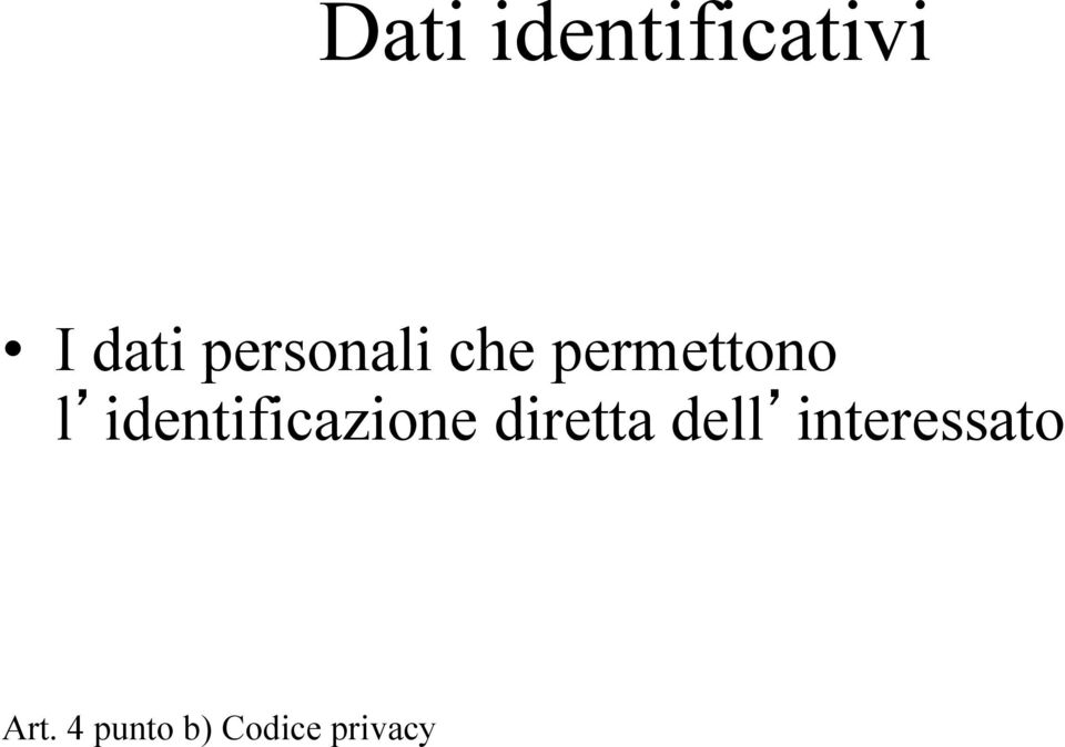 identificazione diretta dell