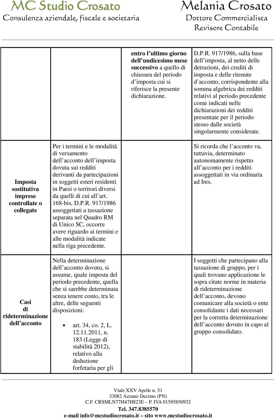 indicati nelle dichiarazioni dei redditi presentate per il periodo stesso dalle società singolarmente considerate.