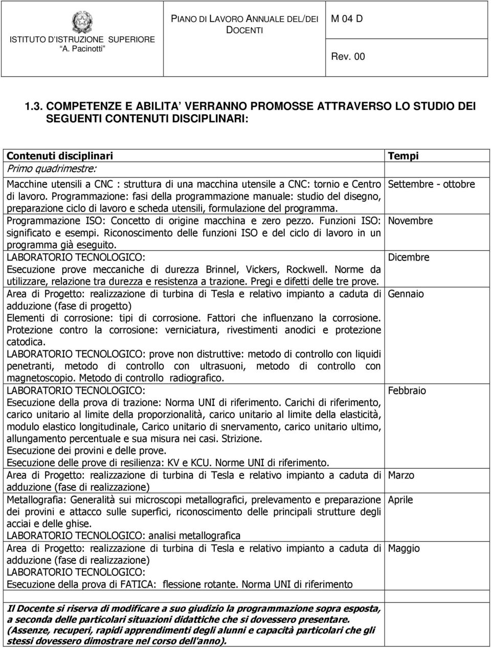 Programmazione ISO: Concetto di origine macchina e zero pezzo. Funzioni ISO: significato e esempi. Riconoscimento delle funzioni ISO e del ciclo di lavoro in un programma già eseguito.