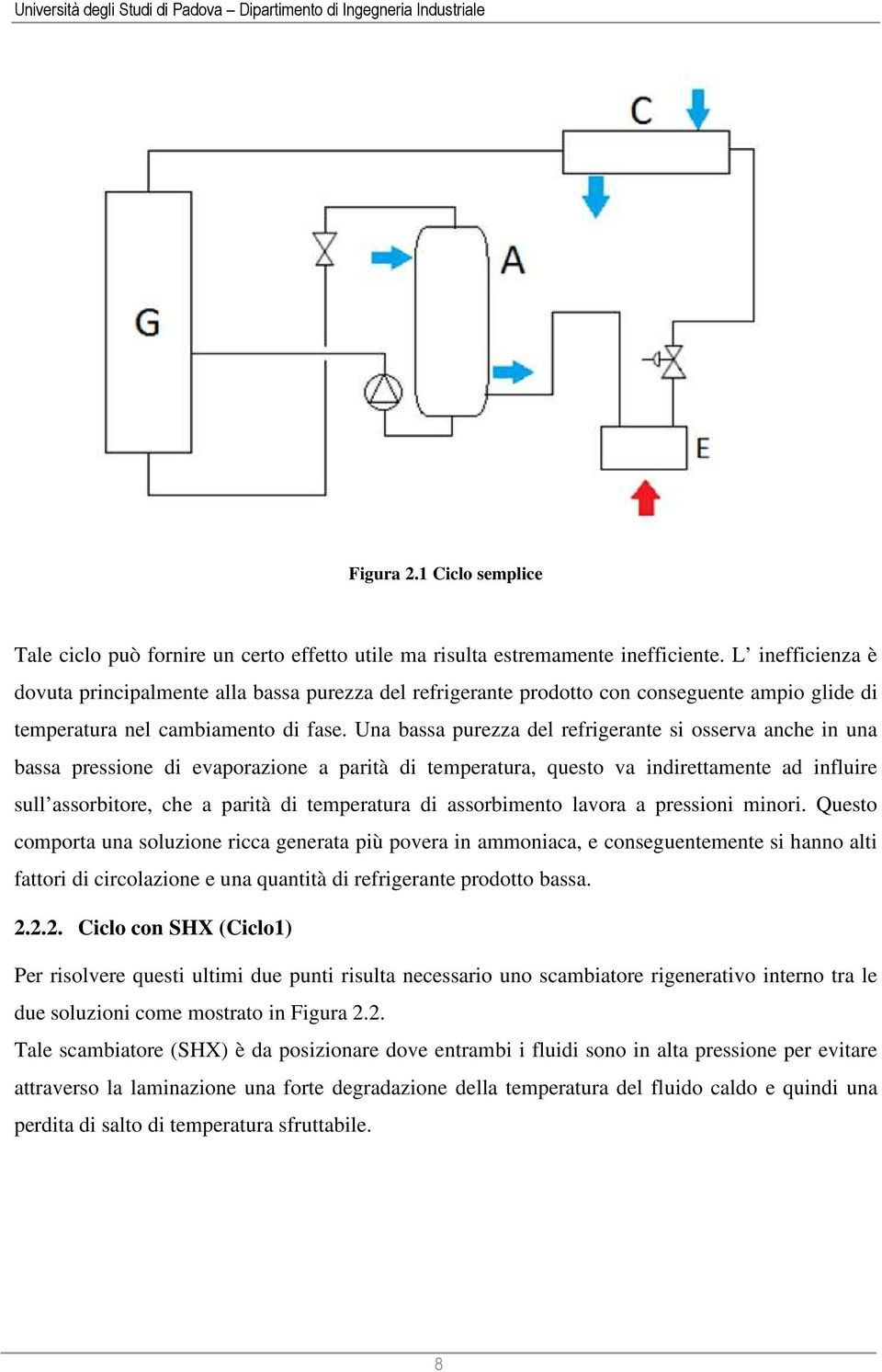 Una bassa purezza del refrigerante si osserva anche in una bassa pressione di evaporazione a parità di temperatura, questo va indirettamente ad influire sull assorbitore, che a parità di temperatura