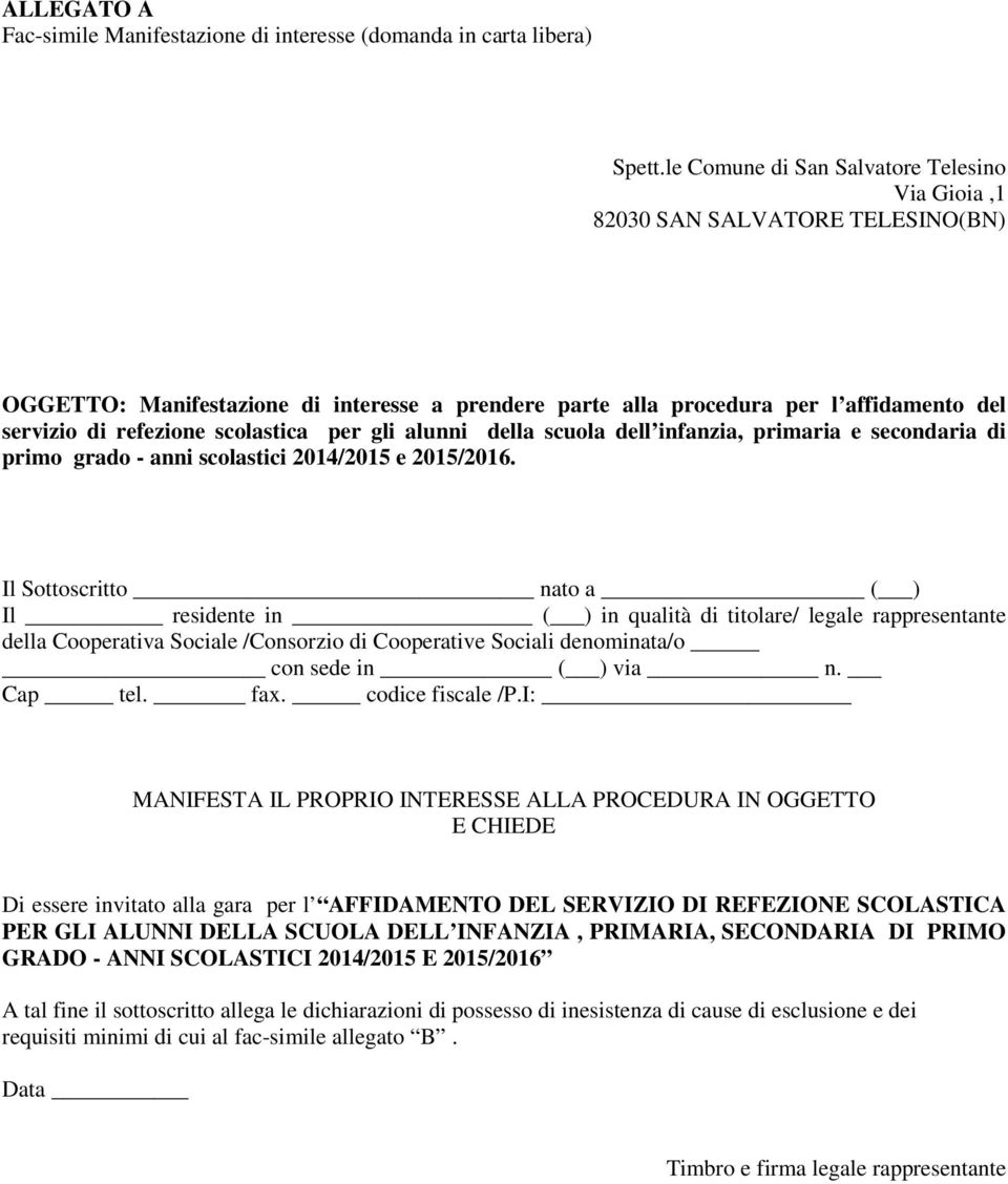 scolastica per gli alunni della scuola dell infanzia, primaria e secondaria di primo grado - anni scolastici 2014/2015 e 2015/2016.