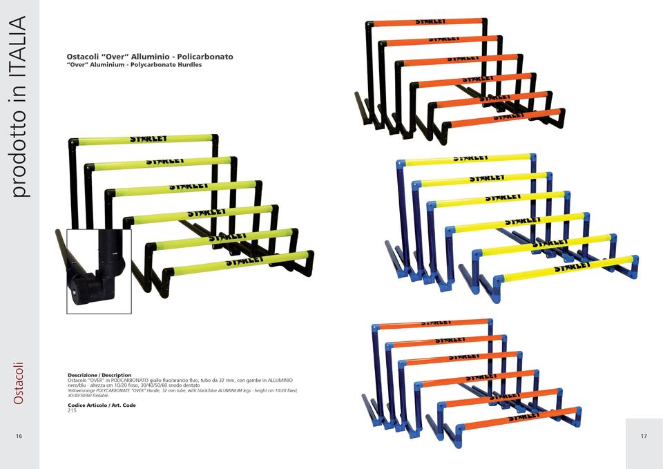 ALLUMINIO nero/blu - altezza cm 10/20 fisso, 30/40/50/60 snodo dentato Yellow/orange POLYCARBONATE