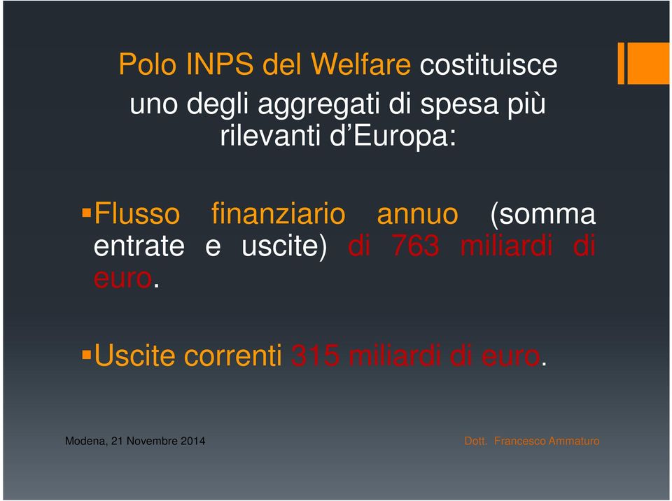 finanziario annuo (somma entrate e uscite) di 763