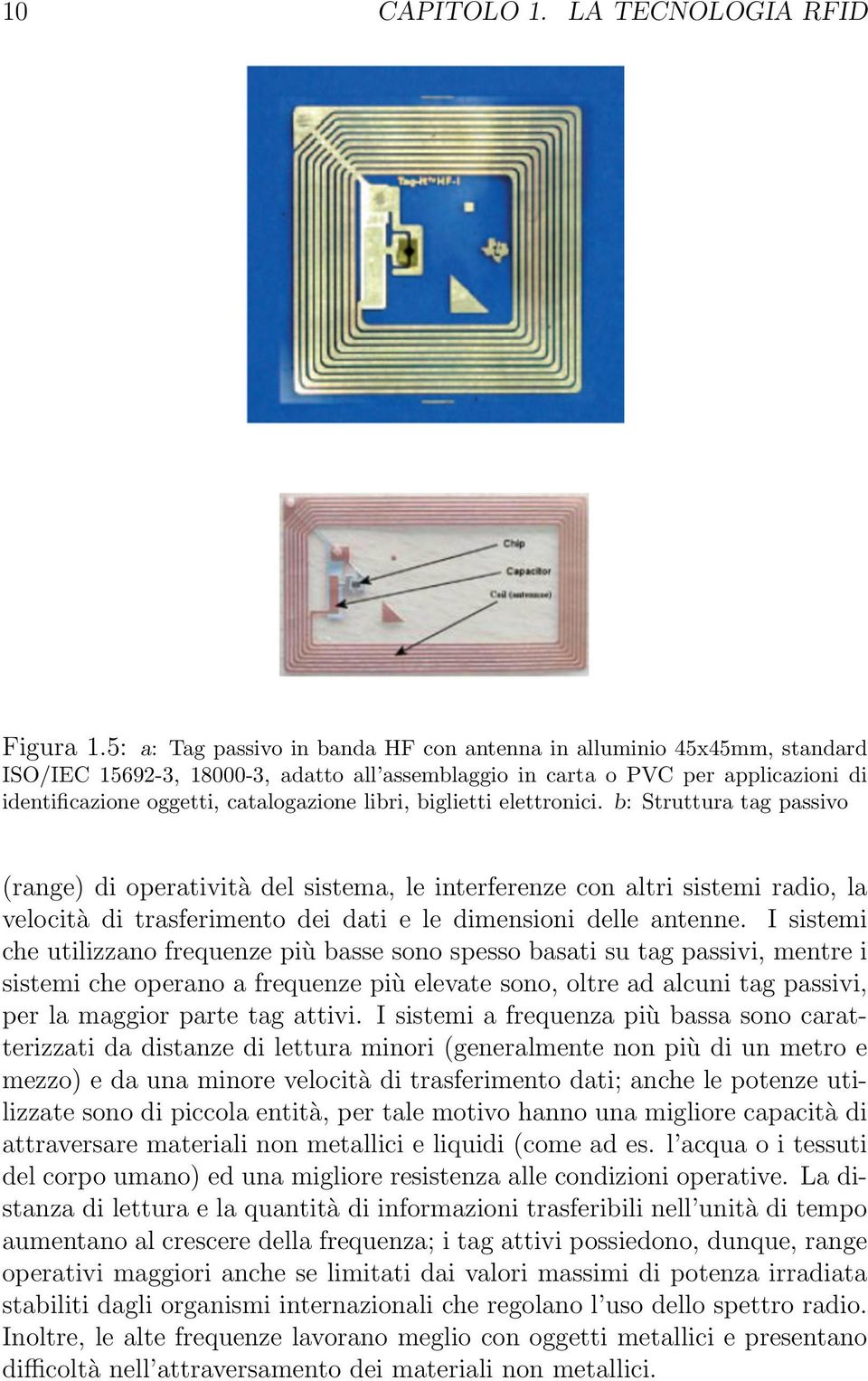 libri, biglietti elettronici. b: Struttura tag passivo (range) di operatività del sistema, le interferenze con altri sistemi radio, la velocità di trasferimento dei dati e le dimensioni delle antenne.