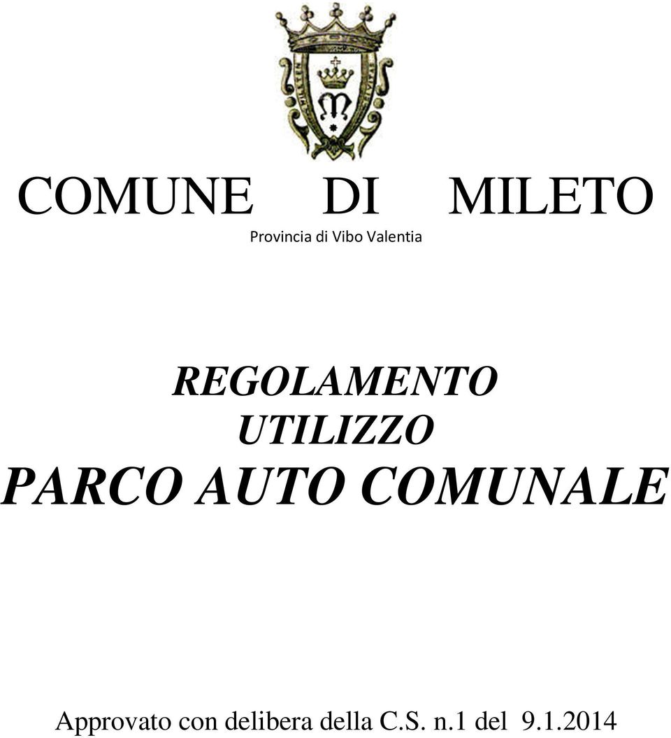 UTILIZZO PARCO AUTO COMUNALE