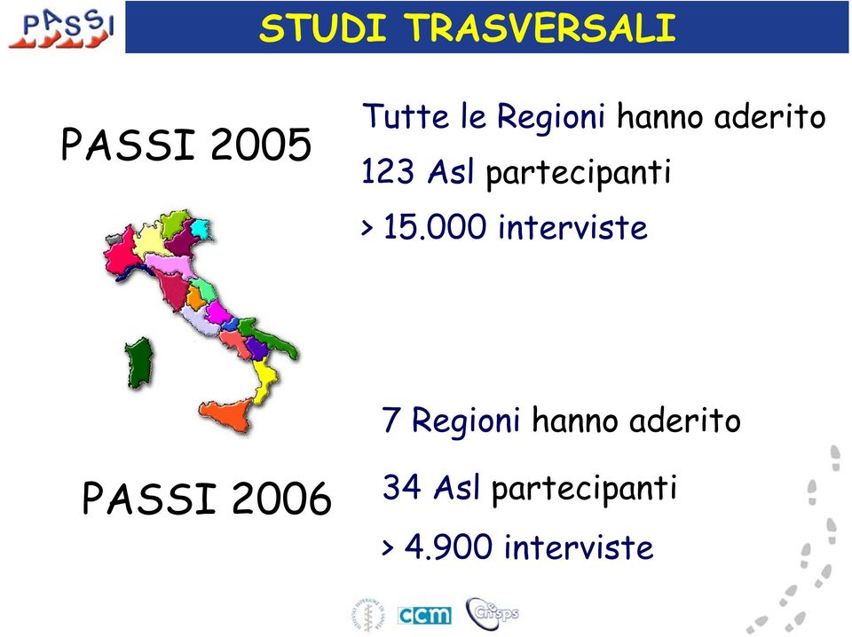 > 15.000 interviste 7 Regioni hanno aderito