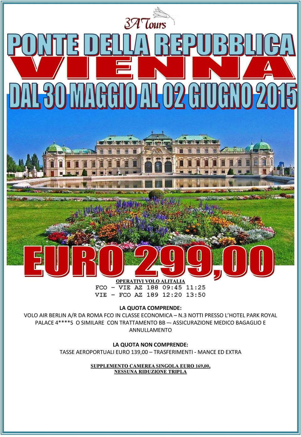 3 NOTTI PRESSO L HOTEL PARK ROYAL PALACE 4****S O SIMILARE CON TRATTAMENTO BB - ASSICURAZIONE MEDICO