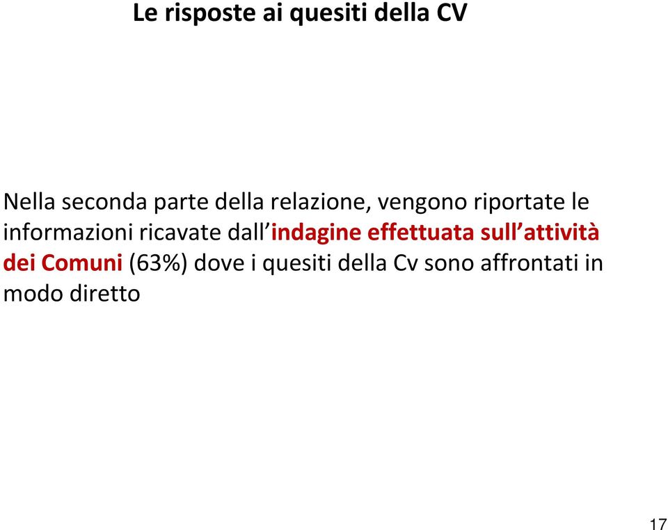 dall indagine effettuata sull attività dei Comuni