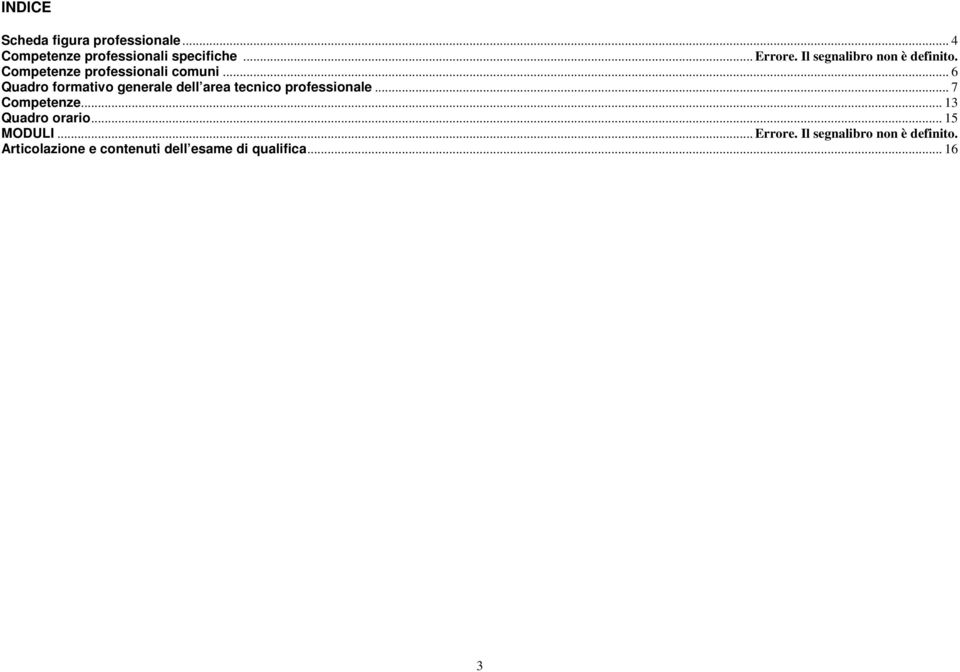 .. 6 Quadro formativo generale dell area tecnico professionale... 7 Competenze.