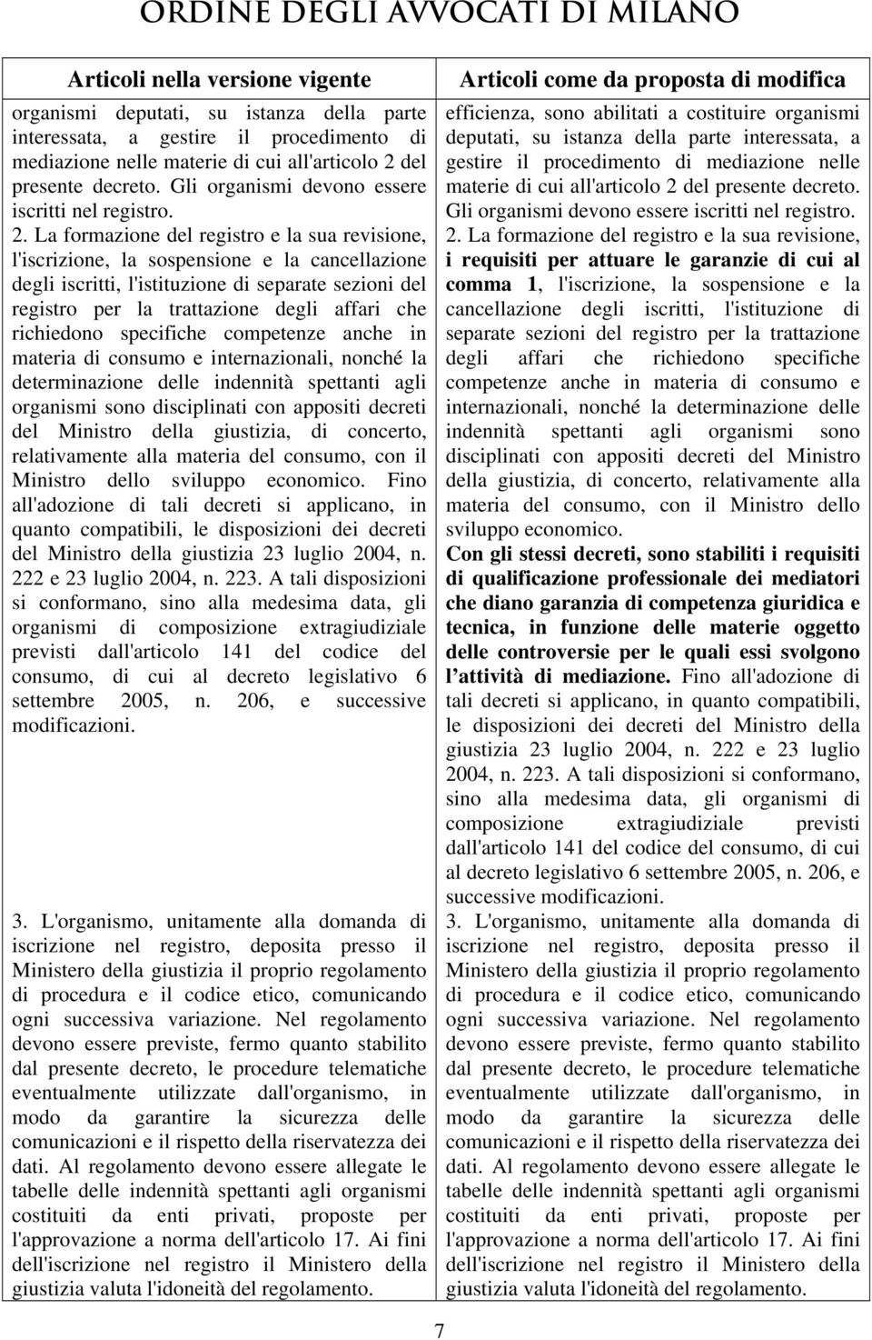 La formazione del registro e la sua revisione, l'iscrizione, la sospensione e la cancellazione degli iscritti, l'istituzione di separate sezioni del registro per la trattazione degli affari che