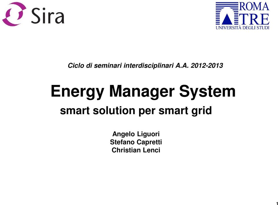 solution per smart grid Angelo Liguori Stefano