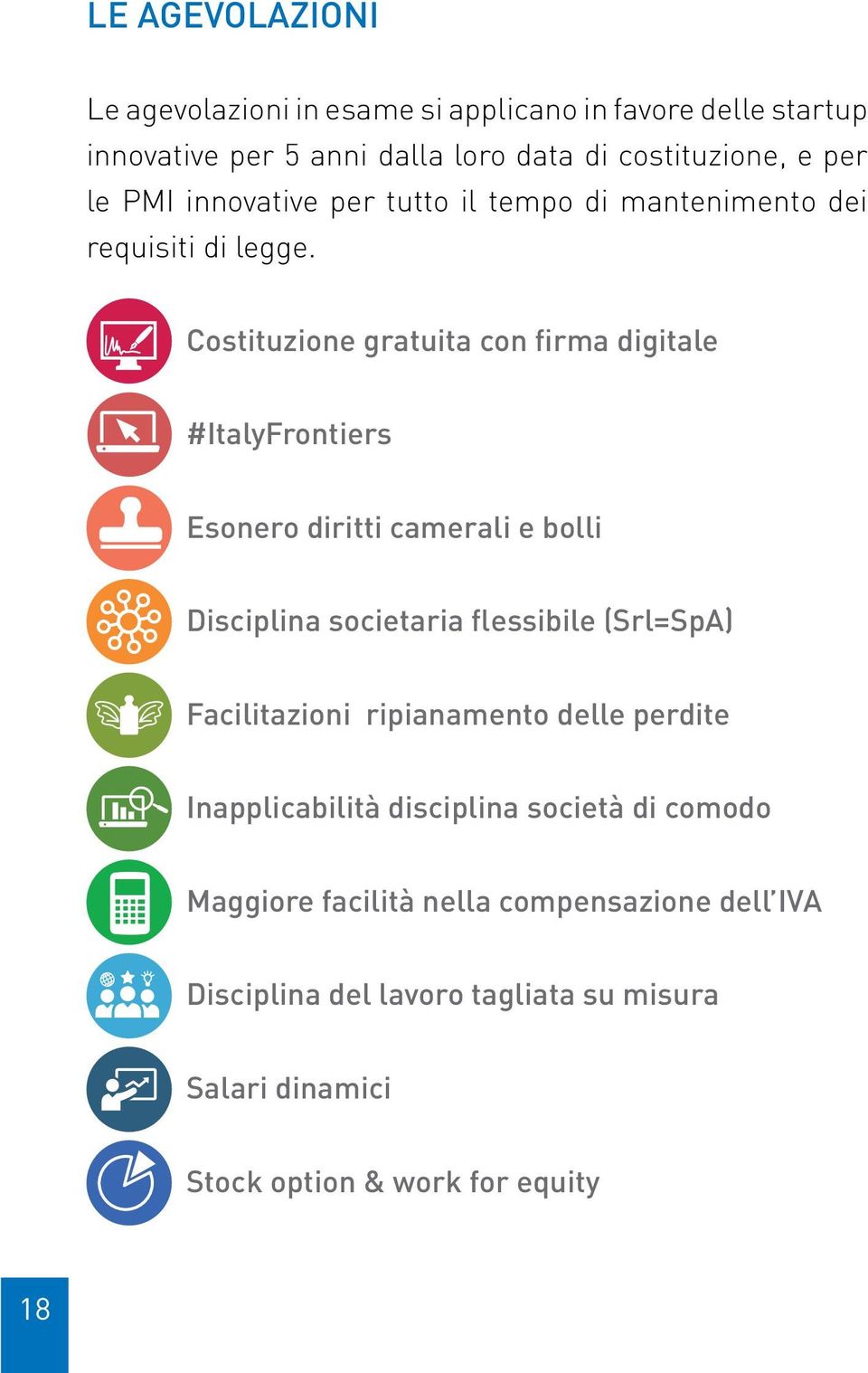 Costituzione gratuita con firma digitale #ItalyFrontiers Esonero diritti camerali e bolli Disciplina societaria flessibile (Srl=SpA)