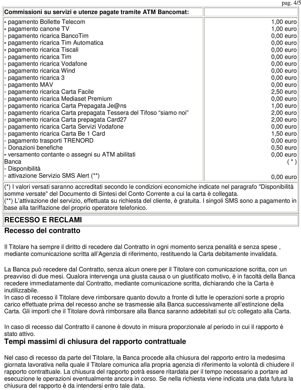 - pagamento ricarica Carta Prepagata Je@ns - pagamento ricarica Carta prepagata Tessera del Tifoso siamo noi - pagamento ricarica Carta prepagata Card27 - pagamento ricarica Carta Servizi Vodafone -