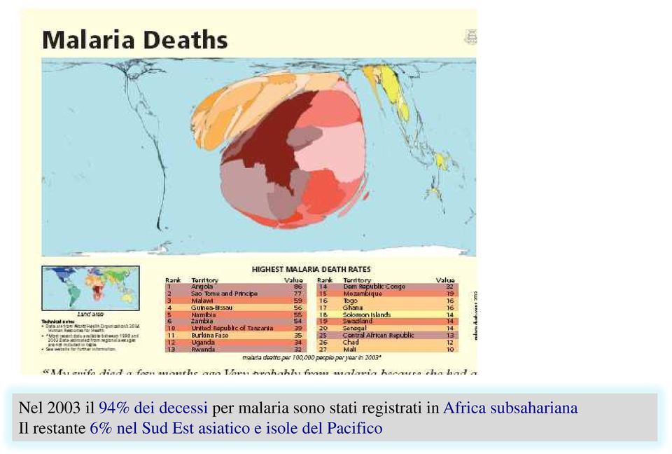 Africa subsahariana Il restante 6%