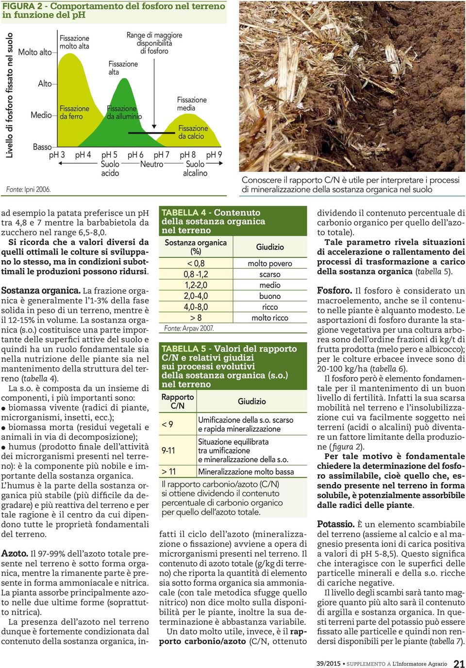 interpretare i processi di mineralizzazione della sostanza organica nel suolo ad esempio la patata preferisce un ph tra 4,8 e 7 mentre la barbabietola da zucchero nel range 6,5-8,0.