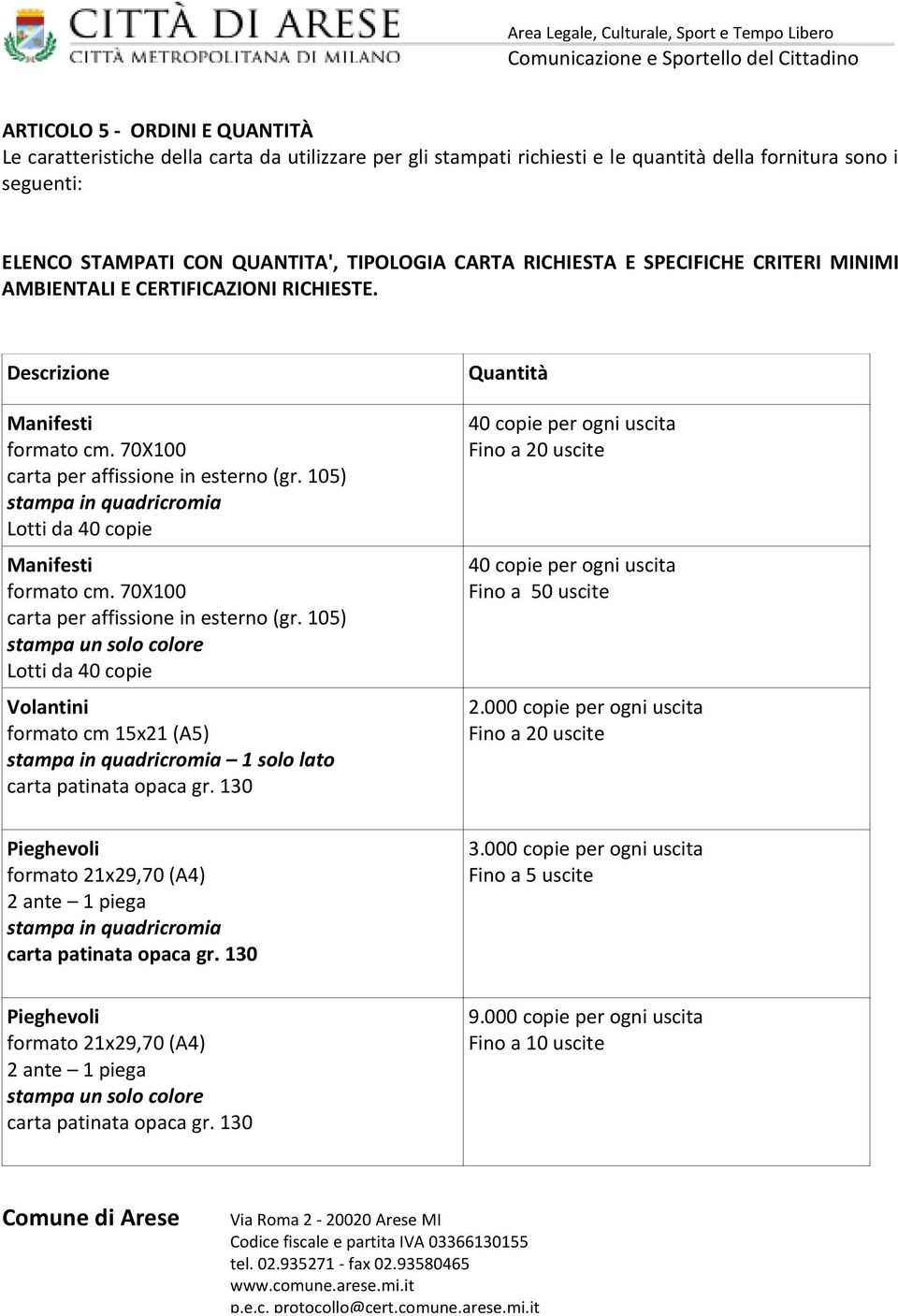 105) stampa in quadricromia Lotti da 40 copie Manifesti formato cm. 70X100 carta per affissione in esterno (gr.