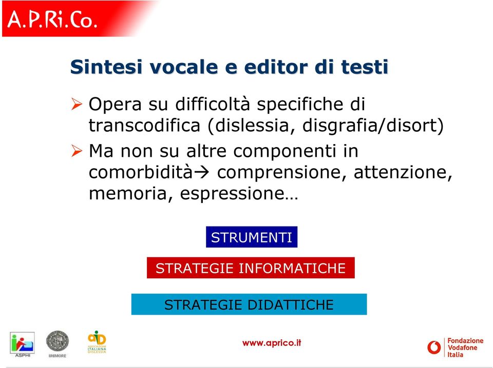 componenti in comorbidità comprensione, attenzione, memoria,