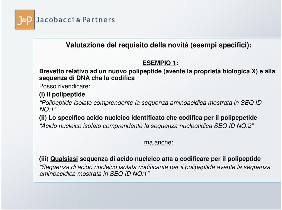 nucleico identificato che codifica per il polipepetide Acido nucleico isolato comprendente la sequenza nucleotidica SEQ ID NO:2 ma anche: (iii) Qualsiasi sequenza di