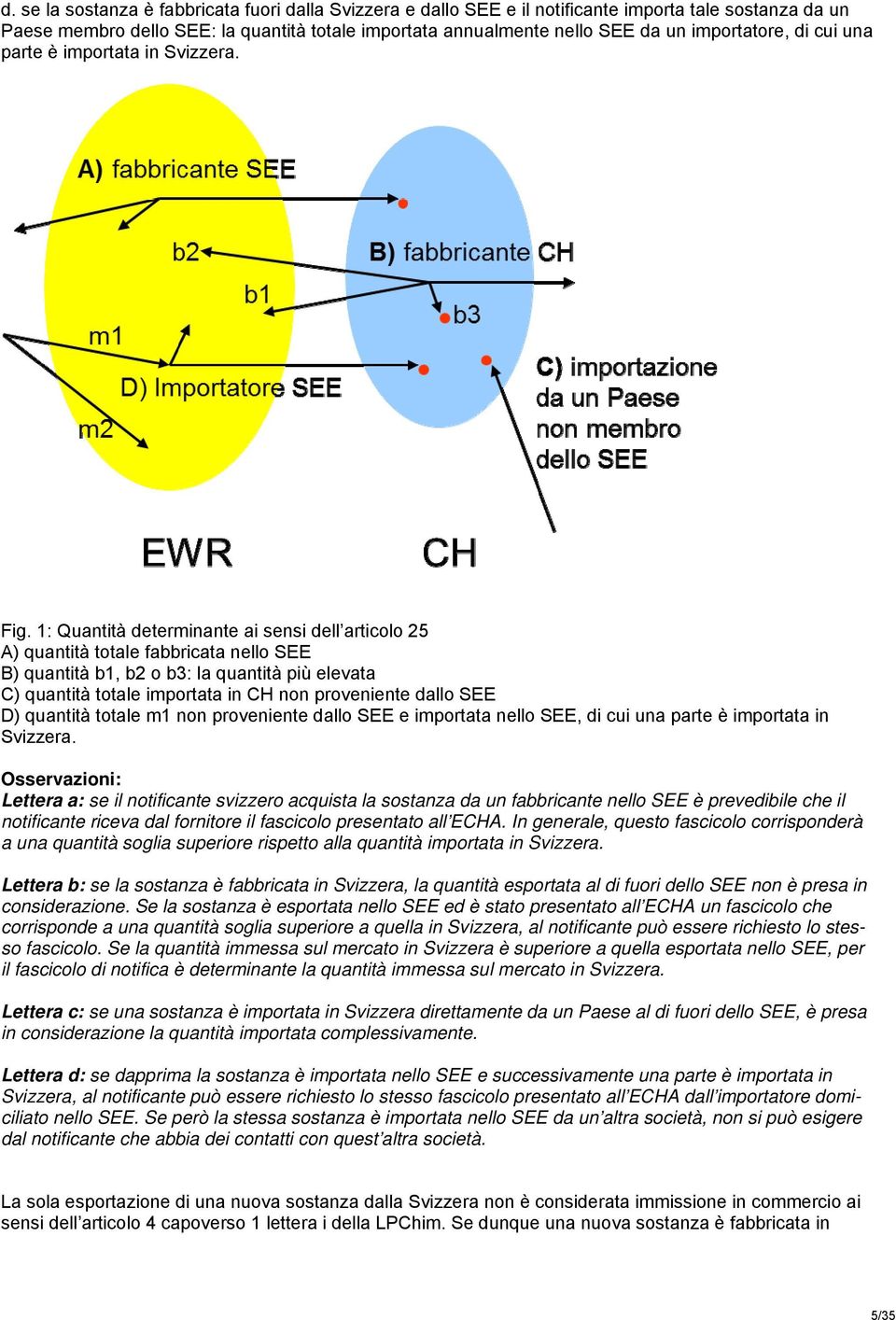 1: Quantità determinante ai sensi dell articolo 25 A) quantità totale fabbricata nello SEE B) quantità b1, b2 o b3: la quantità più elevata C) quantità totale importata in CH non proveniente dallo