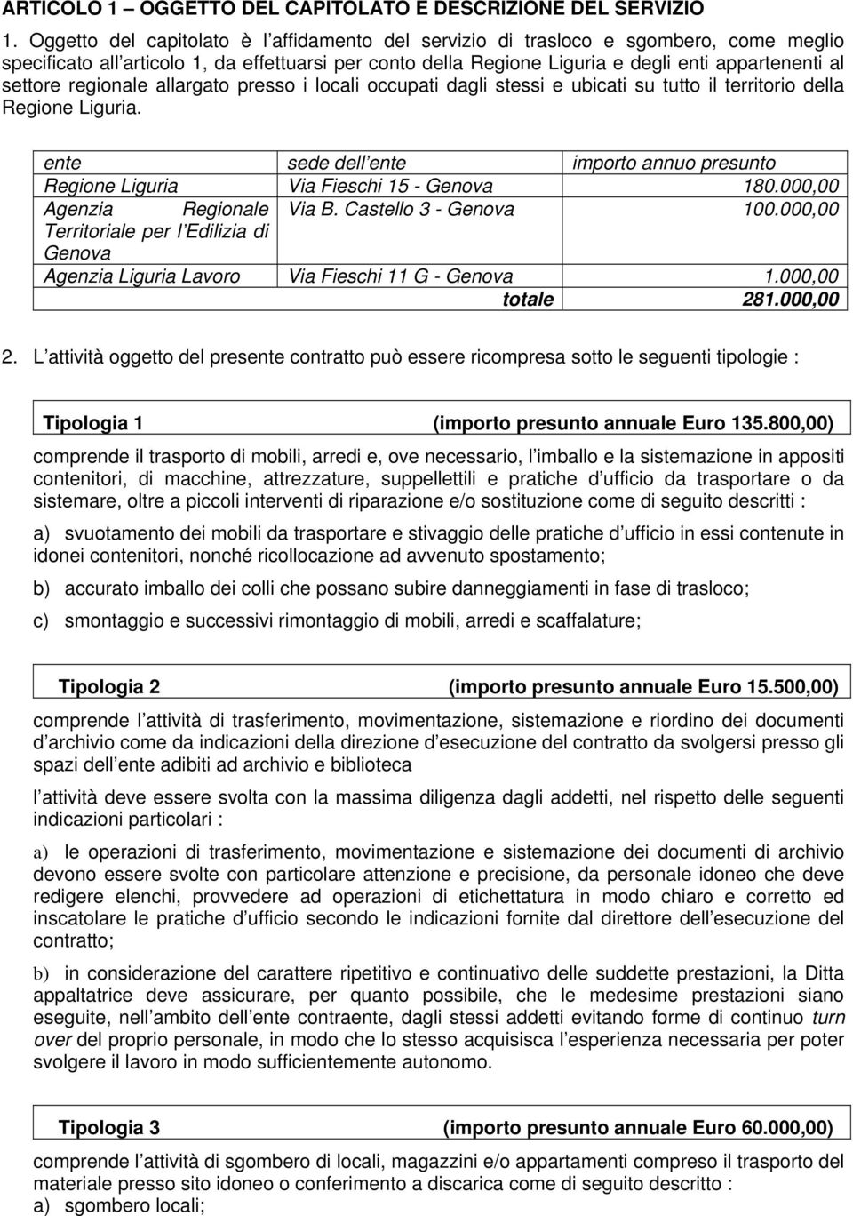 regionale allargato presso i locali occupati dagli stessi e ubicati su tutto il territorio della Regione Liguria.