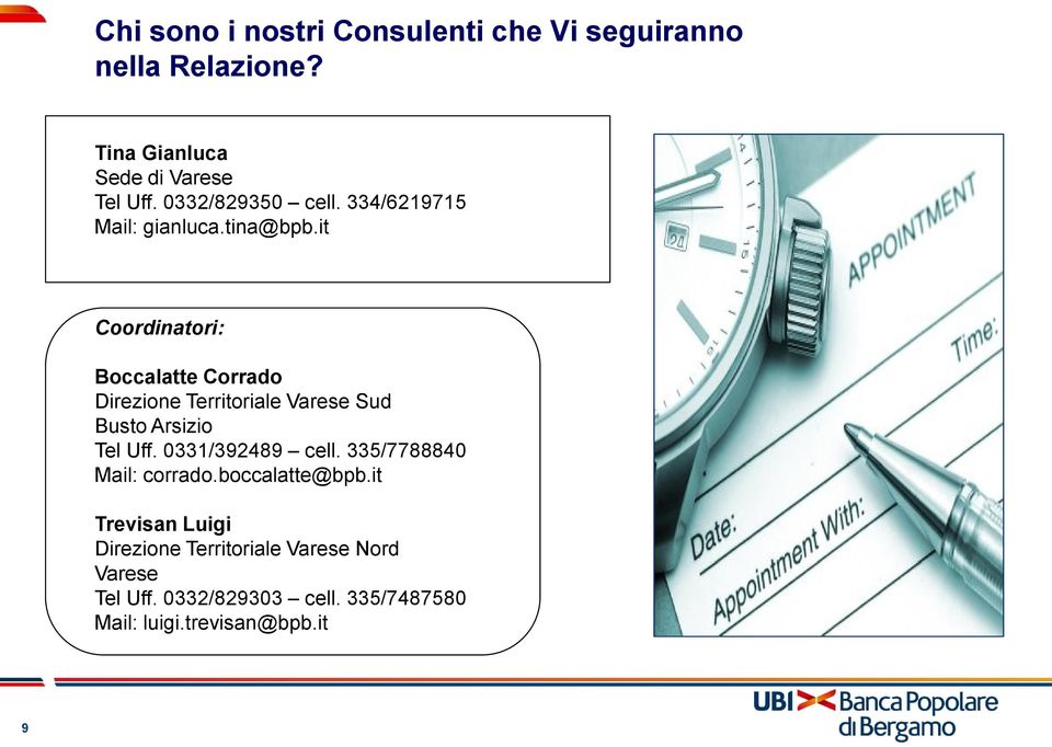 it Coordinatori: Boccalatte Corrado Direzione Territoriale Varese Sud Busto Arsizio Tel Uff.