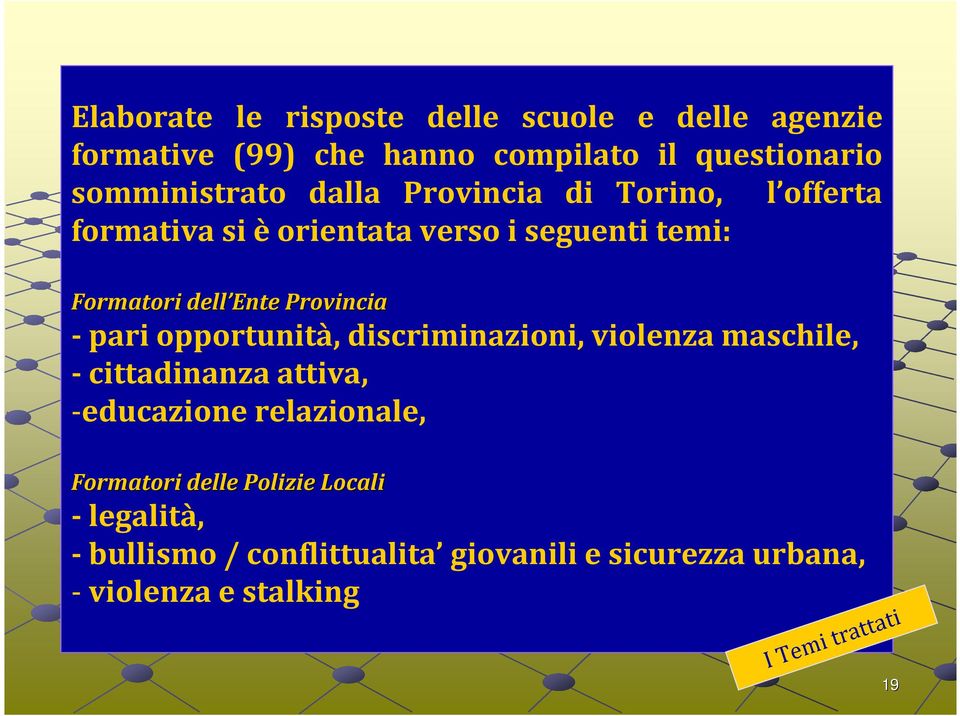 -pari opportunità, discriminazioni, violenza maschile, -cittadinanza attiva, -educazione relazionale, Formatori delle