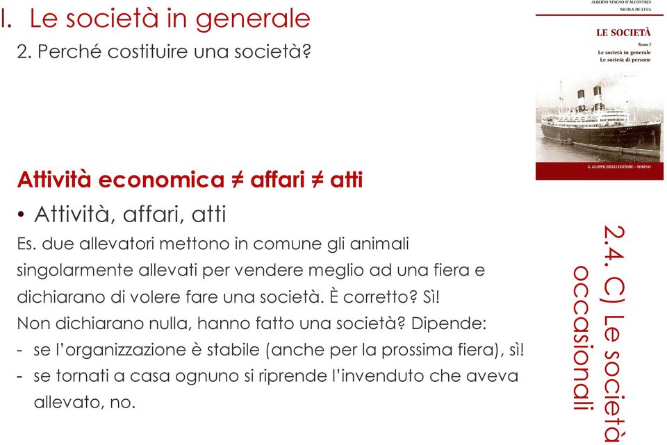 dichiarano di volere fare una società. È corretto? Sì! Non dichiarano nulla, hanno fatto una società?