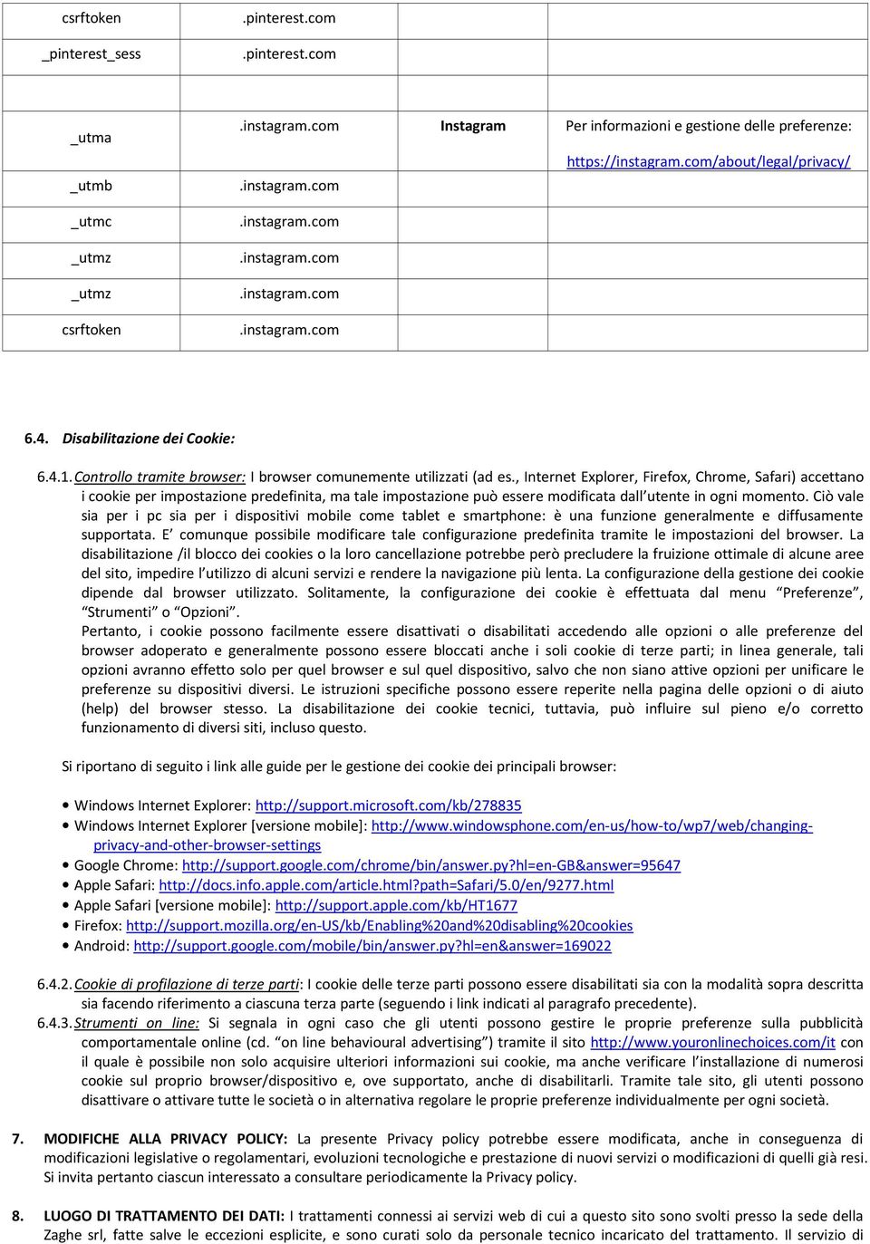 , Internet Explorer, Firefox, Chrome, Safari) accettano i cookie per impostazione predefinita, ma tale impostazione può essere modificata dall utente in ogni momento.