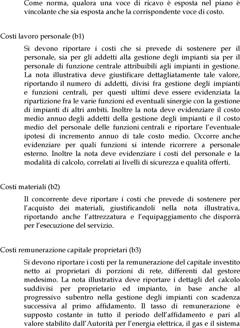 attribuibili agli impianti in gestione.