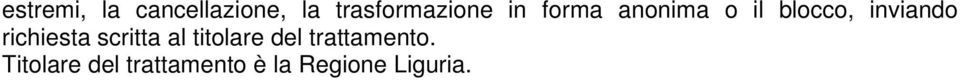 richiesta scritta al titolare del