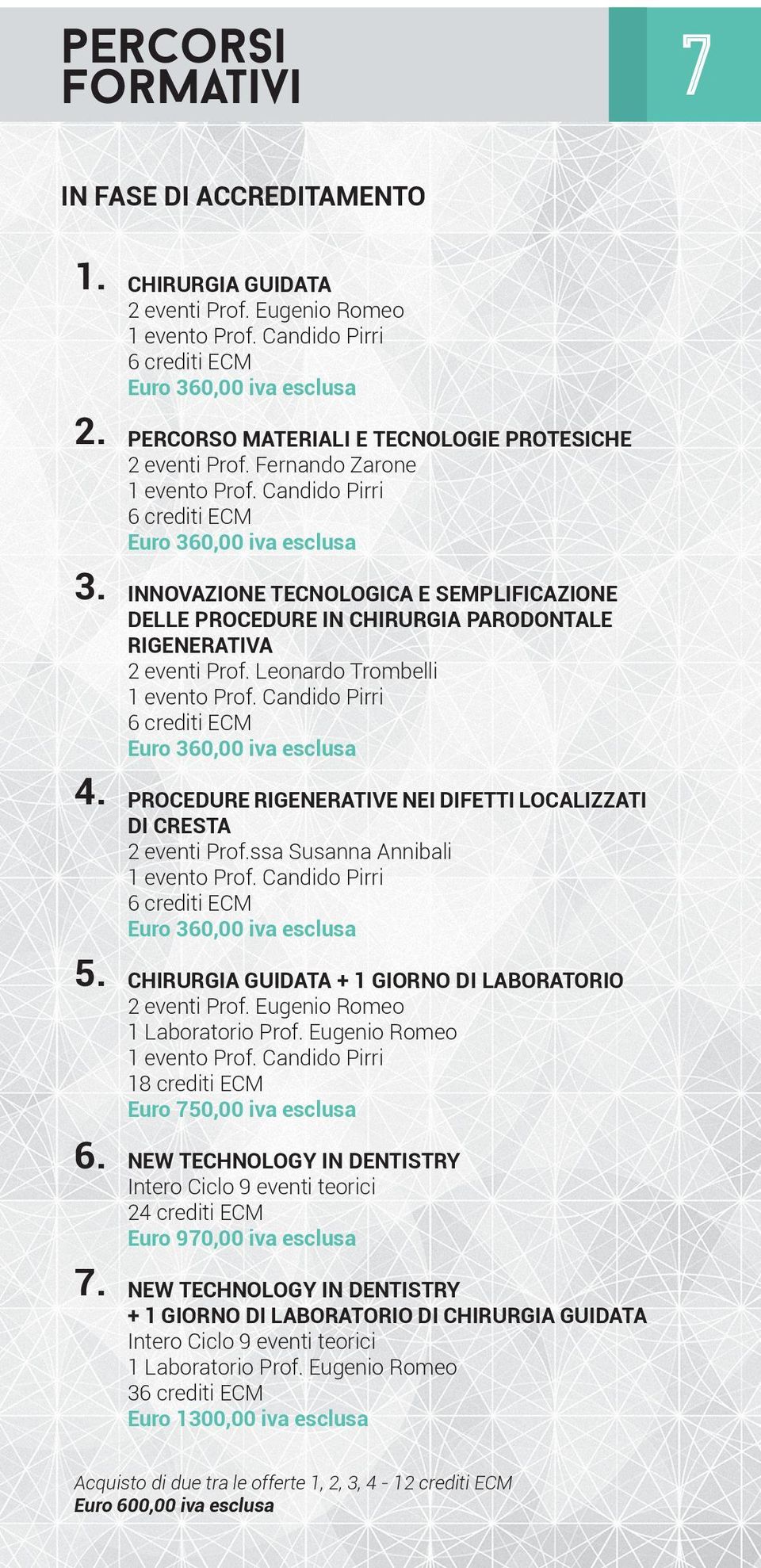 Leonardo Trombelli 6 crediti ECM Euro 360,00 iva esclusa PROCEDURE RIGENERATIVE NEI DIFETTI LOCALIZZATI DI CRESTA 2 eventi Prof.