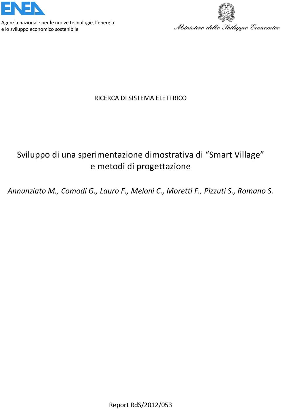 dimostrativa di Smart Village e metodi di progettazione Annunziato M.