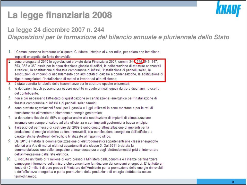 244 Disposizioni per la formazione