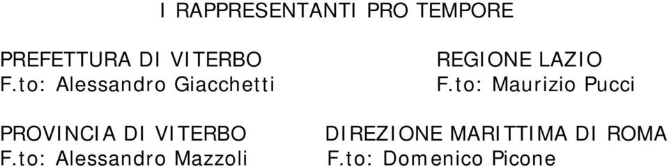 to: Alessandro Mazzoli REGIONE LAZIO F.