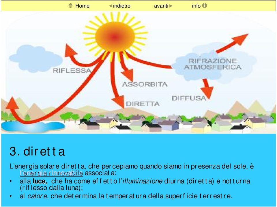 come effetto l illuminazione diurna (diretta) e notturna (riflesso