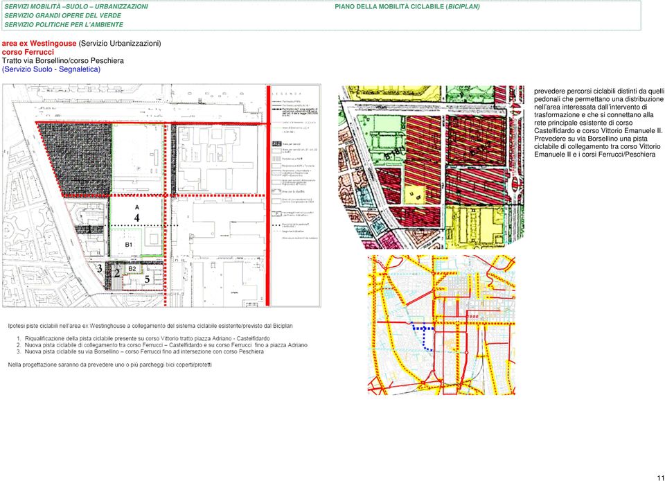 dall intervento di trasformazione e che si connettano alla rete principale esistente di corso Castelfidardo e corso Vittorio