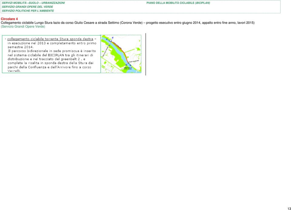 Verde) progetto esecutivo entro giugno 2014, appalto