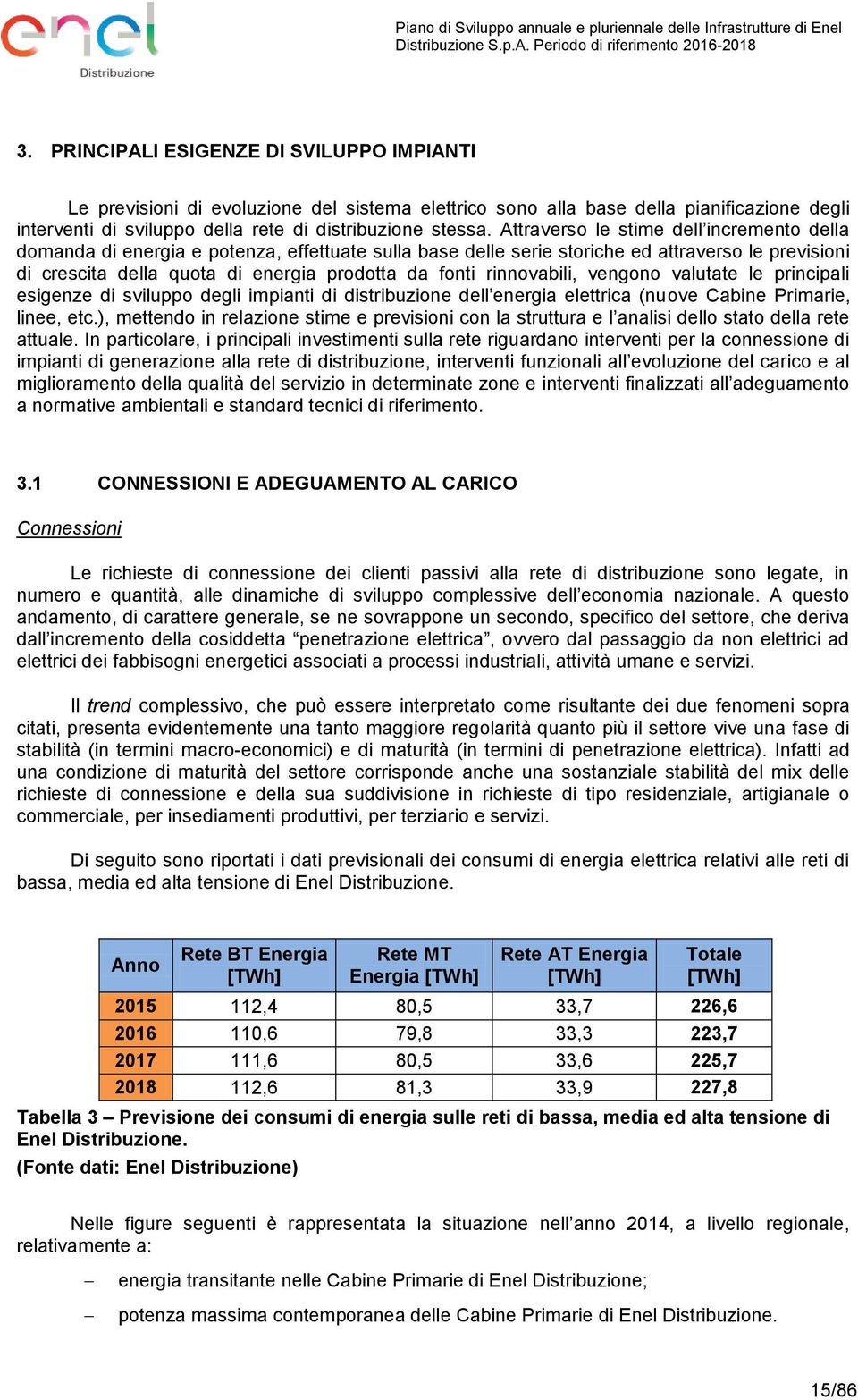 rinnovabili, vengono valutate le principali esigenze di sviluppo degli impianti di distribuzione dell energia elettrica (nuove Cabine Primarie, linee, etc.