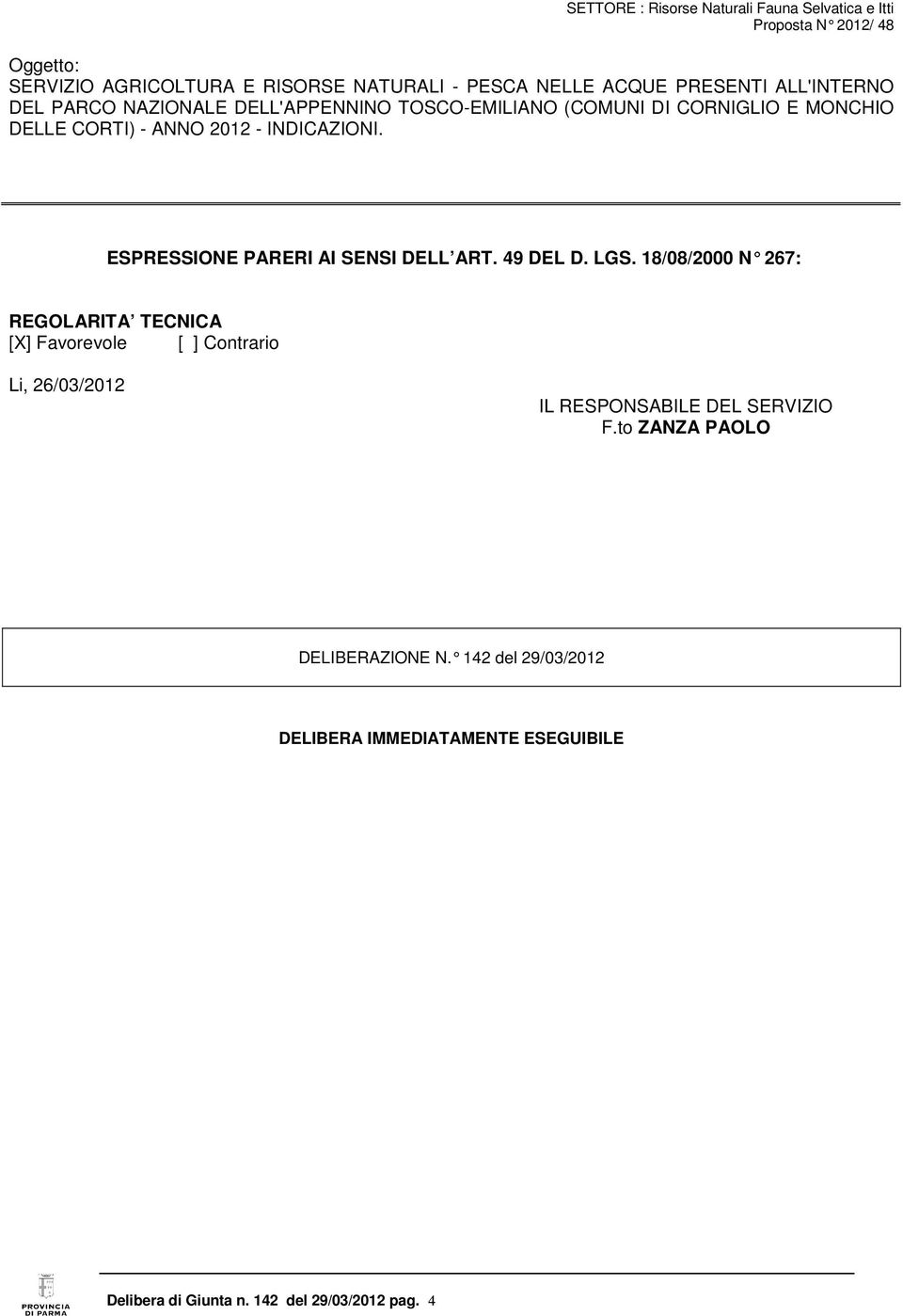2012 - INDICZIONI. ESRESSIONE RERI I SENSI DELL RT. 49 DEL D. LGS.