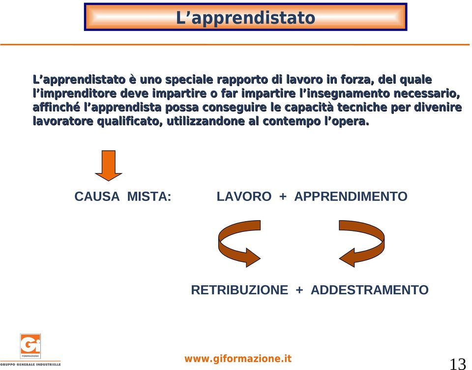 apprendista possa conseguire le capacità tecniche per divenire lavoratore qualificato,