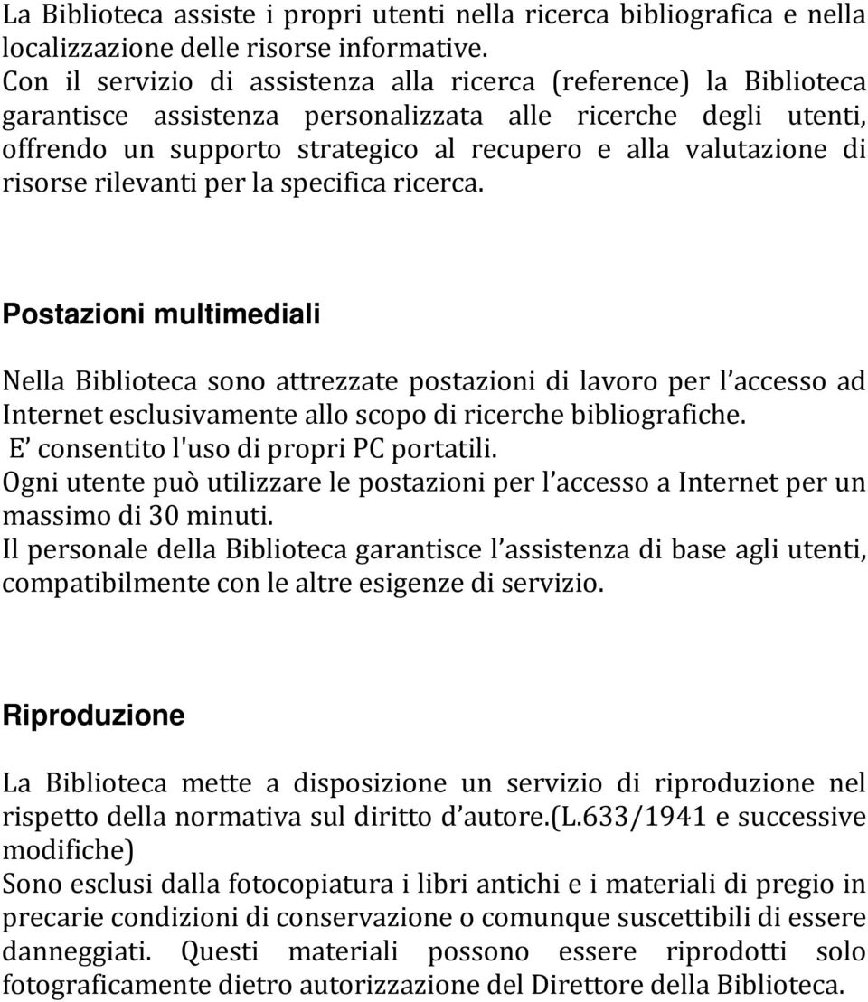 risorse rilevanti per la specifica ricerca.