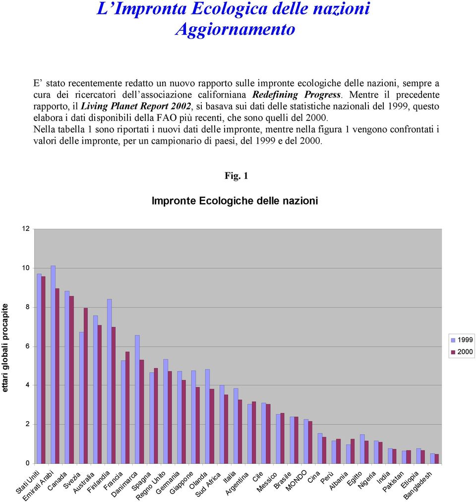 Mentre il precedente rapporto, il Living Planet Report 2002, si basava sui dati delle statistiche nazionali del 1999, questo elabora i dati disponibili della FAO più recenti, che sono quelli del.