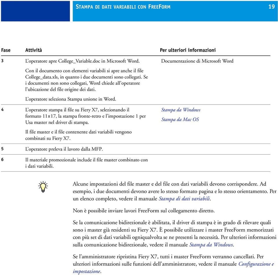 Se i documenti non sono collegati, Word chiede all operatore l ubicazione del file origine dei dati. L operatore seleziona Stampa unione in Word.