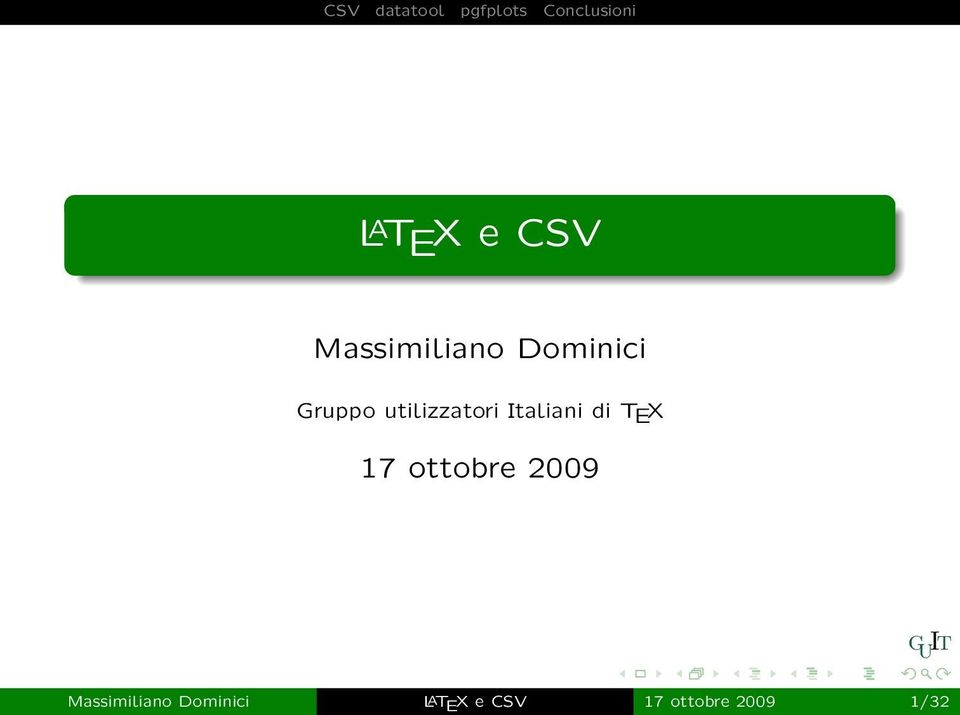 Italiani di T E X 17 ottobre 2009