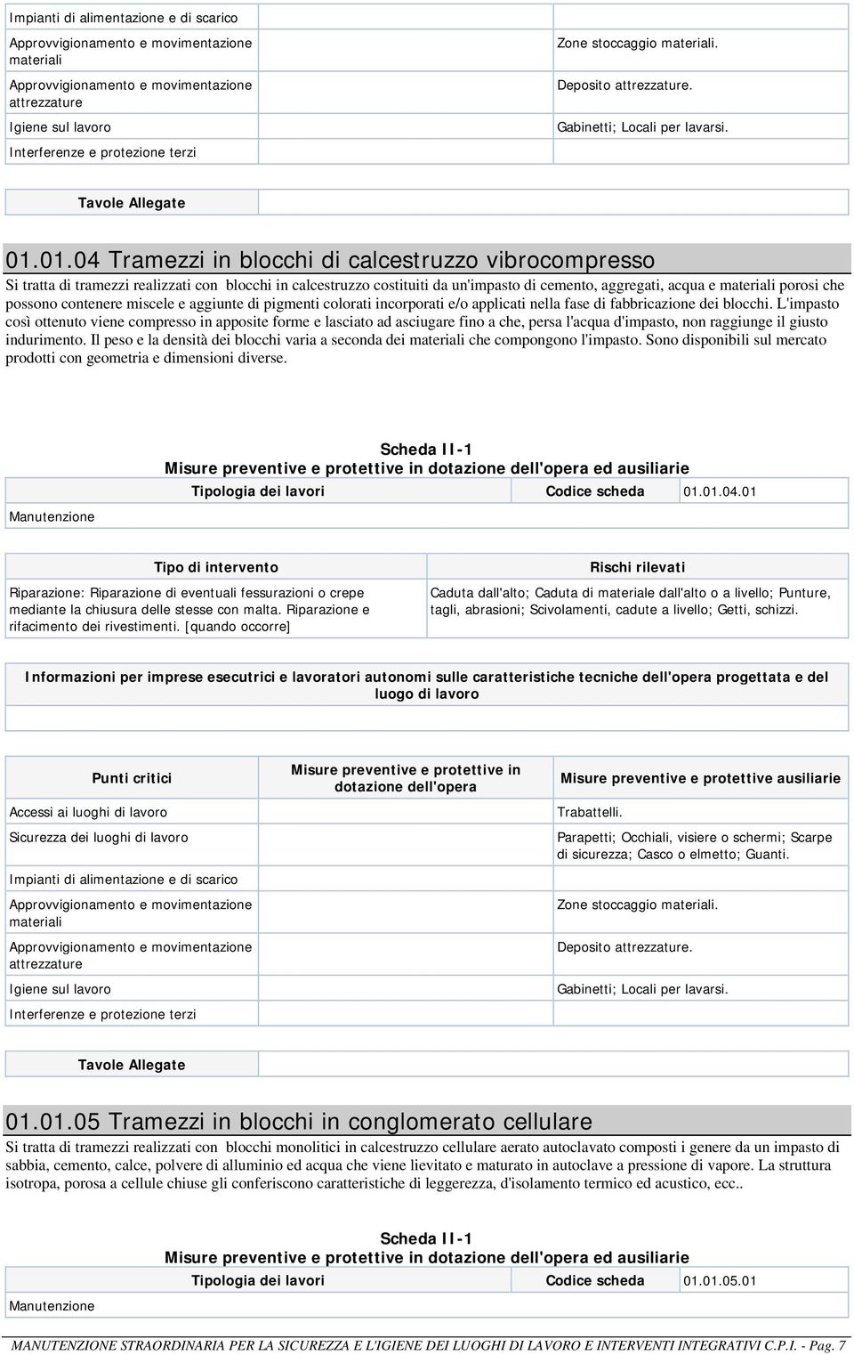 contenere miscele e aggiunte di pigmenti colorati incorporati e/o applicati nella fase di fabbricazione dei blocchi.