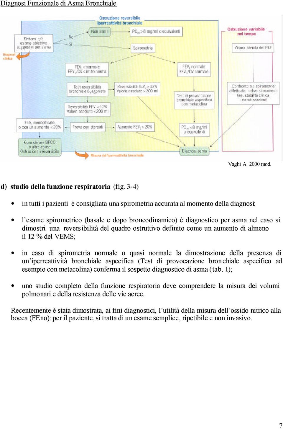 reversibilità del quadro ostruttivo definito come un aumento di almeno il 12 % del VEMS; in caso di spirometria normale o quasi normale la dimostrazione della presenza di un iperreattività bronchiale