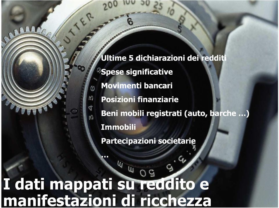 Immobili Partecipazioni societarie I dati mappati su reddito e