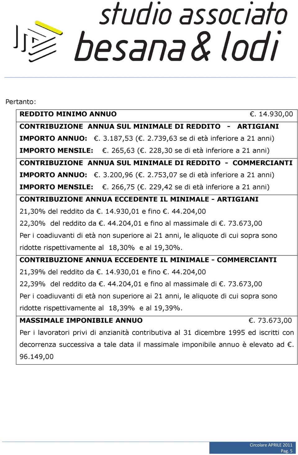 229,42 se di età inferiore a 21 anni) CONTRIBUZIONE ANNUA ECCEDENTE IL MINIMALE - ARTIGIANI 21,30% del reddito da. 14.930,01 e fino. 44.204,00 22,30% del reddito da. 44.204,01 e fino al massimale di.