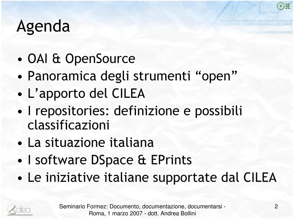 possibili classificazioni La situazione italiana I