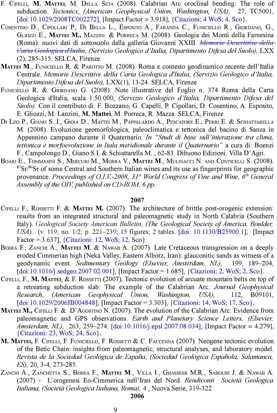 & PORRECA M. (2008). Geologia dei Monti della Farnesina (Roma): nuovi dati di sottosuolo dalla galleria Giovanni XXIII.